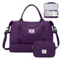 Weekender Bags for Women,Personal Item Travel Bag with Shoes Compartment,Overnight Travel Duffel Bag with Toiletry Bag - color: Dark Purple, size: Large