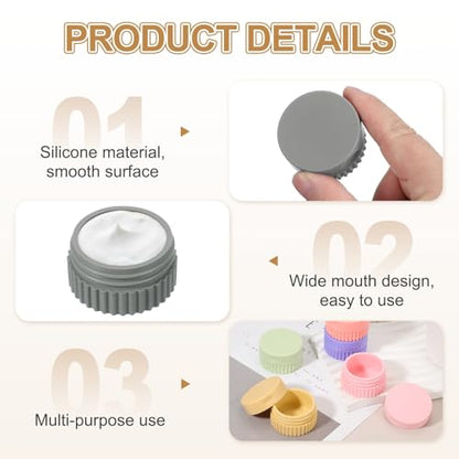 uxcell 4pcs Travel Containers for Toiletries, 0.68oz 20ml Small Silicone Cream Jars Leak-proof Travel Essentials with Lid for Cosmetic Body Skin Cream, Dark Gray - color: Dark Gray