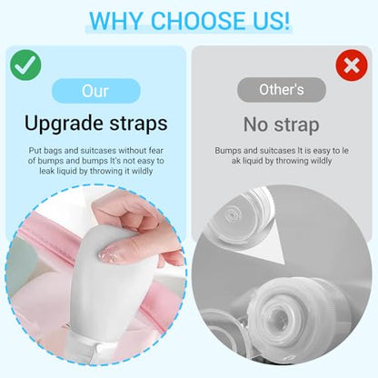Starfa 4 Pack Silicone Travel Bottles (1oz),Leakproof Mini Lotion Bottles & Dressing Containers with Lids,Reusable Toiletry Squeeze Tubes for Shampoo,Conditioner,and Condiments - color: Black,Grey, White, Clear