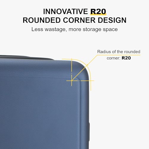 LEVEL8 Carry on Luggage Airline Approved, Carry-on Suitcases with Wheels, Lightweight Hardside Luminous Textured Luggage for Travel with Tsa Lock, 20 Inch, Navy - color: Navy, size: Carry-On 20 Inch