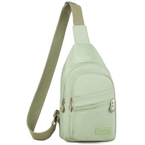 Banelu Small Sling Backpack Crossbody Bags for Women Men, Small Sling Bag Cross Body Bag Fanny Packs Crossbody Purses - Lights Green - color: D Light Green