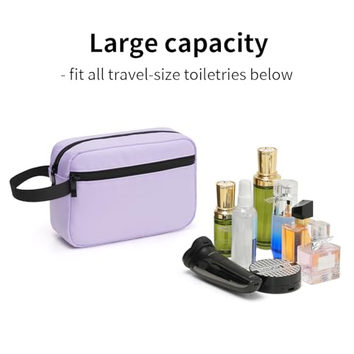 Travel Hanging Toiletry Bag with Carry Handle - Water-Resistant Small Cosmetic Organizer for Men & Women, Makeup, Shaving Kit, Gym & Travel Essentials (Lavender) - color: Lavender