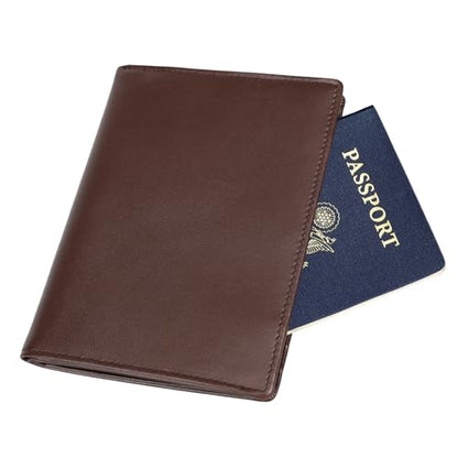 Polare Luxury RFID Blocking Leather Passport Holder Travel Wallet For Men and Women (Coffee) - color: Coffee