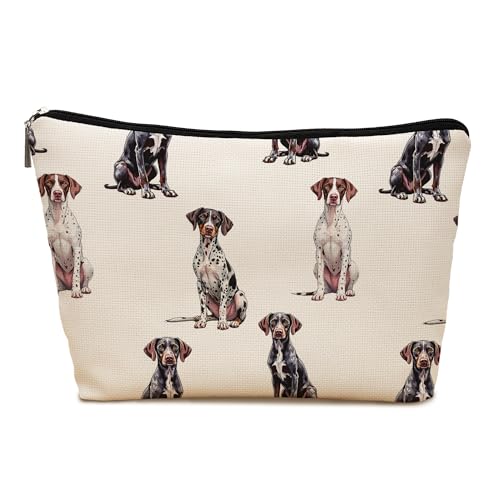 German Shorthaired Pointer Dog Makeup Bag, Dogs Lovers Gifts Cosmetic Bag for Women, Dog Mom Lovers Owner Gifts for Women Christmas, Pet Lover Gift Zipper Travel Makeup Pouch for Purse - color: german shorthaired