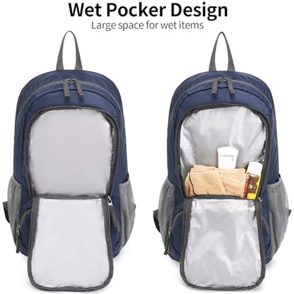 FENGDONG 35L Lightweight Foldable Waterproof Packable Travel Small Hiking Backpack Daypack for men women - color: A5-royal Blue