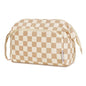 Narwey Large Checkered Makeup Bag Women Wide-open Make up Bag Travel Cosmetic Bag Organizer Toiletry Bag for Cosmetics Toiletries Accessories (Light Checkerboard) - color: Z-Light Checkerboard