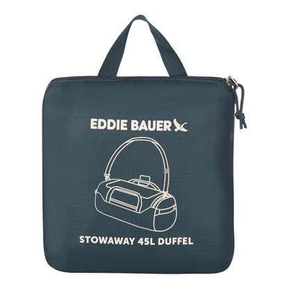 Eddie Bauer Stowaway Packable Duffel Bag | Travel | Foldable | Lightweight | Durable | Ripstop Polyester - color: Marine