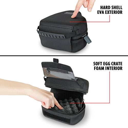 USA Gear Hard Shell Camera Case for DSLR & Mirrorless Cameras, Compatible with Canon, Nikon, Sony & Fujifilm - Fits EOS R100, Rebel T7 / 2000D, Nikon Z30, Sony A7III / A7 IV, Fujifilm X-T5 / X-T50 - color: Hard Case - Black
