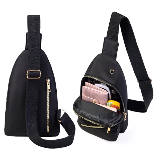 Banelu Sling Bag Crossbody Bags for Women, Small Crossbody Purses Sling Backpack Cross Body Bag for Outdoors Hiking Traveling - Black - color: N Black