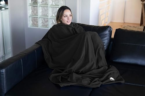 BlueHills Ultra Compact Travel Blanket 2 Pack Large Soft Cozy Portable Blanket Sheet with Carry Case and for Flight Airplane Car Layover Camping Hotel C203-2PK-Black - color: C203-2pk-black