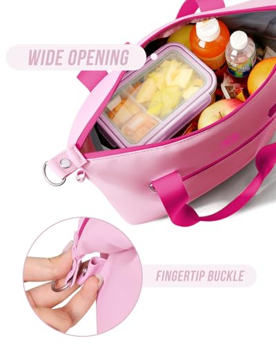 GLORIEROO Pastel Lunch Box Women | Insulated Soft Waterproof Leakproof Lunch Bag Cooler | Adjustable Strap | BPA-Free - color: Berry Blush