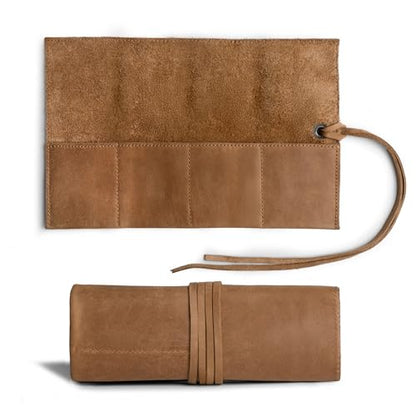 Hide & Drink, Leather Watch Roll Organizer Handmade from Full Grain Leather, Holds Up to 4 Watches, Easy Carry On Watchlover Storage (Single Malt Mahogany) - color: Single Malt Mahogany