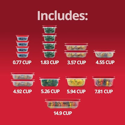 Rubbermaid EasyStore Rectangle, Square, and Round Containers, 34-Piece Set, Food Storage Containers, Food Storage Containers with Lids - size: 34-Piece