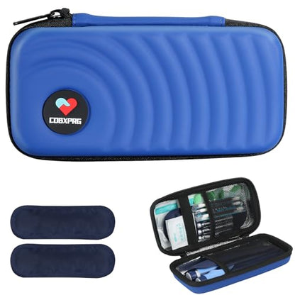 CDBXPRG Insulin Cooler Travel Case,Diabetic Cold Pack Organizer Bag with 2 Reusable Ice Packs for Insulin Pen and Other Medication Diabetic Supplies Blue - color: PU-Light Blue