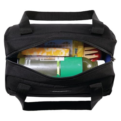 PackIt(R) Freezable Hampton Lunch Bag, Black, Built with EcoFreeze(R) Technology, Collapsible, Reusable, Zip Closure with Front Pocket and Shoulder Straps, Designed for Fresh Office Lunches - color: Black