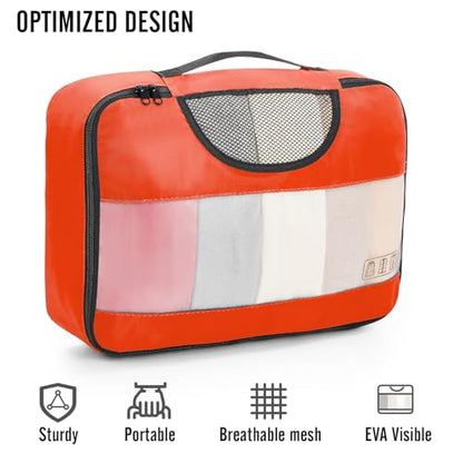 Veken 8 Set Packing Cubes for Travel Essentials, Suitcase Organizer Bags in 4 Sizes, Carry-On Luggage Accessories with Large Laundry & Hanging Toiletry Bag, Must-Have for Airplane, Road Trip & Camping