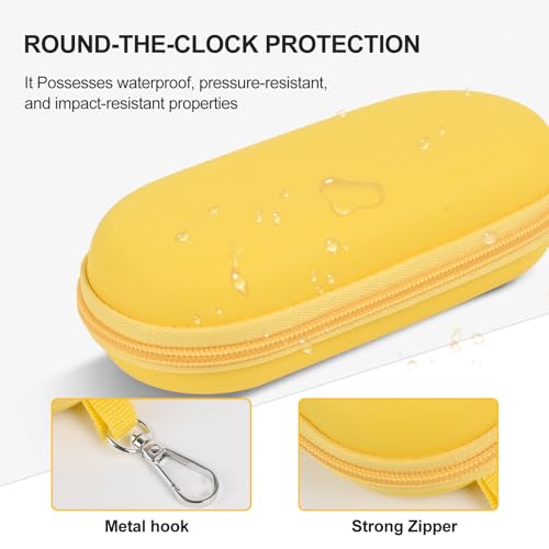 Double Glasses Case,Dual Eyeglasses & Sunglasses Organizer with Clip Zipper Closure for Travel 2 Pairs Storage Box - color: Yellow