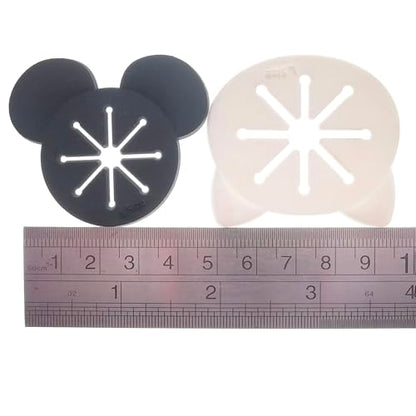 Cooplay 20PCS Sock Rings, Clips, Holders Locks Washing Sorters Laundry Storage Organization for Washing and Dryer Machine, Soft Rubber Keepers, Black Mouse/Bear and White Cat Pattern