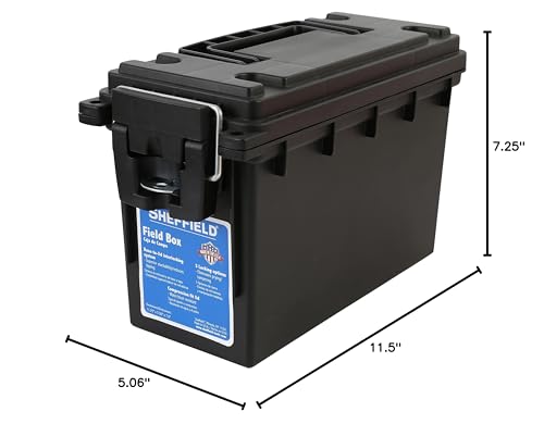 Sheffield Ammo Storage Box, .30 Cal Stackable | Water and Dust Resistant | Lockable | Made in USA | Pack of 6 - color: Black, size: 0.30 (Pack of 6)