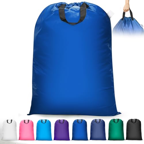 Isink Extra Large Laundry Bag With Handles, Heavy Duty, Travel Laundry Bag for Dirty Clothes, 28" x 40" (Blue) - color: Extra Large Laundry Bag With Handles (Blue)