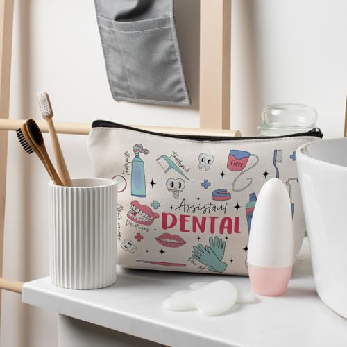Dentist Gifts Makeup Bag for Purse, Dental Hygienist Assistant Gifts Cosmetic Bag Travel Toiletry Bag for Women, Best Dentist Gift Zipper Makeup Pouch - color: Dentist