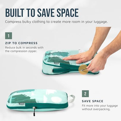 Large Compression Packing Cubes for Travel-Packing Cube Luggage Organizers 7 Piece Set for Checked Luggage-Ultralight, Expandable/Compression Bags by TRIPPED Travel Gear (Getaways) - color: Getaways