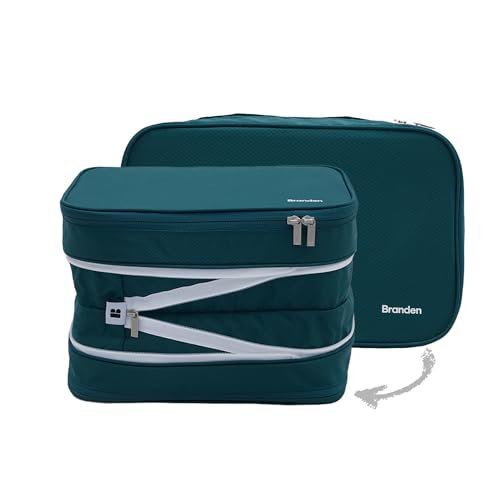Branden Compression Packing Cube, X-Large, Green | Travel Essentials l Luggage Organizer l Self Compression Organizer for Travel l Overnight Trip, Road Trip, Beach, Cruise