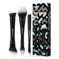EIGSHOW Makeup Brush Set 3Pcs, Double Sided Foundation Contour Powder Highlight Concealer Brush for Liquid, Cream & Powder, Fit for Home, Travel & Gifting (Black) - color: Black