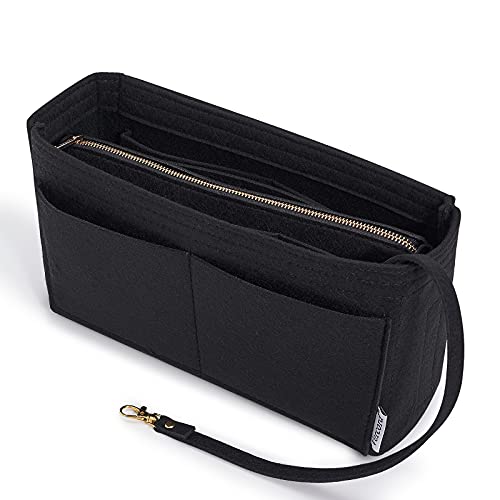 Vercord Felt Organizer Insert For Purse Handbag Tote Bag In Bag Inside Shaper Divider Neo Black Slender Medium - color: A Black, size: Slender Medium