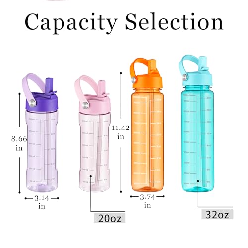 GOPPUS 20oz Clear Water Bottle with Flip Straw, Lightweight, Leakproof, Easy Carry and BPA-Free, Tritan Water Bottlefor Sport, Travel, Outside (Pink) - color: Pink, size: 20 Ounces