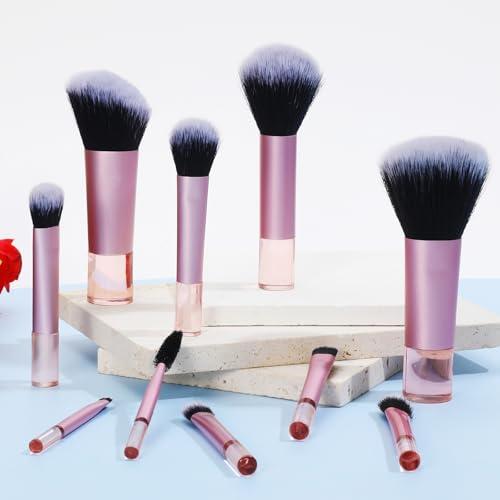 10 Pcs Travel Makeup Brushes With Pouch, Mini Travel Size Makeup Set, Portable Cosmetic Brush Travel-Essentials kits for Women Girls Brushes Blush Powder Eye Shadow