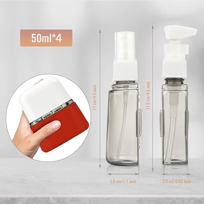 Bpluma Travel Bottles, Leak Proof Containers For Toiletries TSA Approved Airplane Accessories Kits For Liquid With Labels - color: Pack of 4 - Red