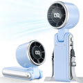 Portable Handheld Turbo Fan - 5 Gear High Speed 4000mAh Rechargeable Mini Personal Hand Fan Blow Cold Air, Battery Operated Travel Essentials, Gifts for Women, Men (Dew Drop Blue) - color: Dew Drop Blue