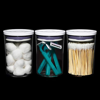 OXO Good Grips Round 3-Piece Mini Round POP Canister Set (Pack of 4) - size: 3 pack - 0.6 qt (Pack of 4), style: Plastic Bath Set