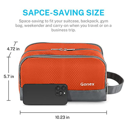 Gonex Travel Toiletry Bag Nylon, Shaving Bag Toiletry Organizer Orange - color: Orange