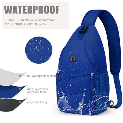 Pritent Crossbody Bags for Women Men Trendy Sling Bag Backpack Casual Chest Bag with Convertible Shoulder Strap - color: Royal Blue, size: Medium