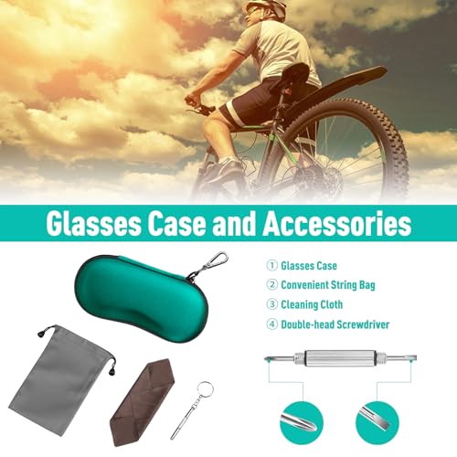 FINTIE Sunglasses Case, Hard EVA Shell Shockproof Sport Glasses Case with Metal Carabiner Travel Zipper Eyeglasses Holder - color: Green
