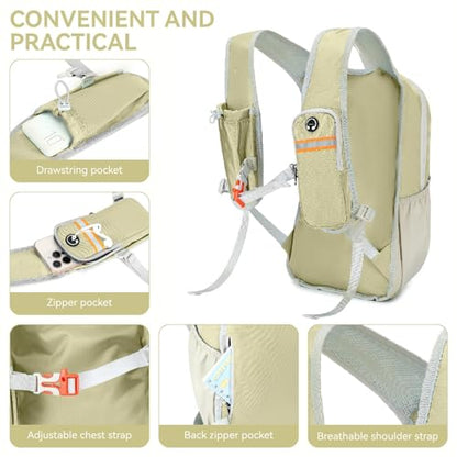 15L Small Hiking Backpack for Men Women Lightweight Packable Backpack Foldable Casual Daypack for Camping Travel Outdoor, Beige - color: Beige