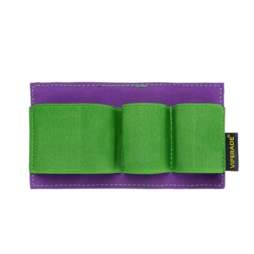 VIPERADE PL6 Tactical Modular EDC Organizer, Elastic Insert Pouch Panel with Hook Backed Accessories Holder, Attachment for Backpack, Tactical Vest, Bag - color: Green Purple, L