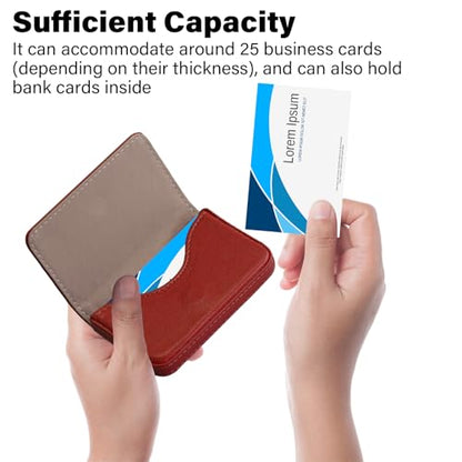 Business Credit Card Holders, Magnetic Sealing Anti Drop, PU Leather Debit Card Protector Organizer Case (Ruby Red) - color: Ruby Red