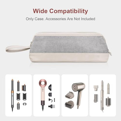 2026 Latest Shark Flex Style Travel Case for Dyson Airwrap Hair Dryer Brush Revlon Hair Tools Travel Bag Carrying Case Flat Curling Iron Organizer (Light Gray) - color: Light Gray
