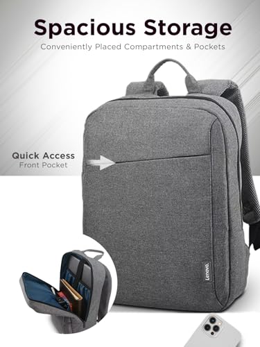 Lenovo Casual Laptop Backpack B210 - 15.6 inch - Padded Laptop/Tablet Compartment - Durable and Water-Repellent Fabric - Lightweight - Grey - color: Grey, size: 15.6 inch, style: B210