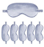 6PACK Silk Sleep Mask Satin Eye Masks Blackout Silky Eyeshade Cover Soft Blindfold Eyeshades for Women Sleeping Travel Gift - color: Dusty Blue