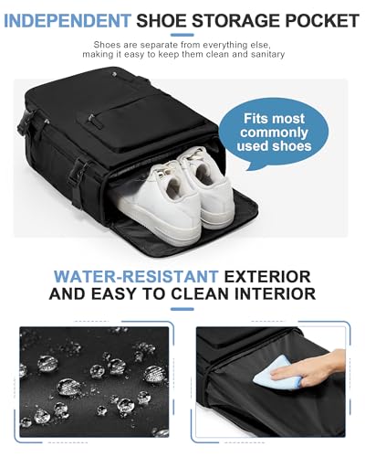 VGCUB Travel Backpack for Women Men for Spirit Airlines Personal Item Bag 18x14x8 Inches Laptop College Waterproof Carry on Flight Approved Work Backpack Mochila de Viaje,Black - color: Black, style: Small