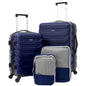 Wrangler 4 Piece Miami Luggage and Packing Cubes Set, Blue - color: Blue, size: 4 Piece Set