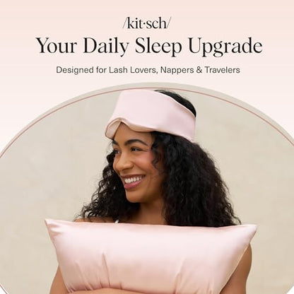 Kitsch Contour Pillow Eye Mask – Softer Than Silk Eye Masks for Sleep, Blindfold Sleep Masks for Women & Men, No Eye Pressure, Lightweight, Eye Care, Travel Essentials - Blush - color: Blush