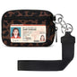 Small Wallet for Women, Mini Zip Card Case with Clear ID Window, Zipper Coin Purse, Lightweight Portable Keychain Card Holder - color: Brown Leopard Print