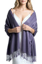 Achillea Lightweight Pashmina Scarf for Women – Soft Silky Shawl Wrap for Evening Dresses, Bridesmaids & Everyday Wear - color: Bluish Purple