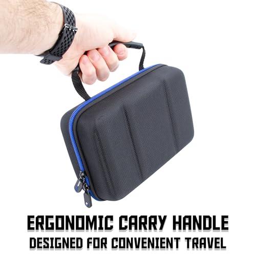 CASEMATIX Hard Shell Electronics Organizer Travel Case with 2 Adjustable Cable Bag Dividers, 3 Zipper Pouches and Elastic Cable Loops - Compact and Protective Charger & Travel Cord Organizer
