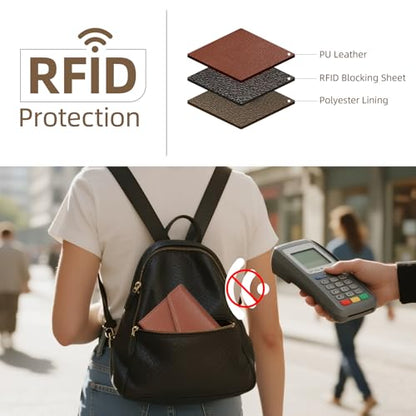 ZOPPEN Mulit-purpose Rfid Blocking Passport Holder Travel Wallet (Ver.4) Passport and Vaccine Card Holder ComboTri-fold Document Organizer Travel Essentials - color: #12 Seal Brown